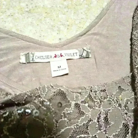 CHELSEA &VIOLET Sequins/lace Dress|size Medium  #053 - Picture 4 of 6